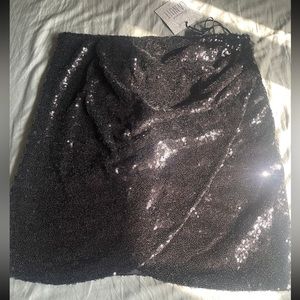 Revamped Sequin Wrap Mini Skirt